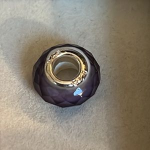 Brighton purple sterling silver 925 iridescent charm bead bracelet necklace